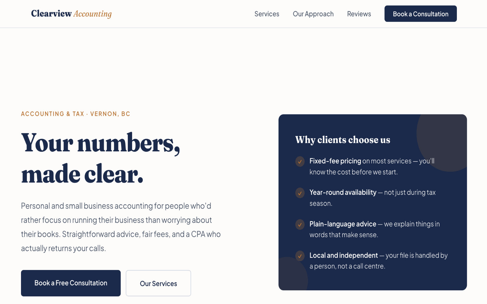 Clearview Accounting demo website